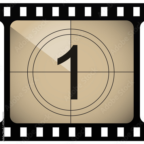 Retro, vintage, old hollywood countdown numbers. Vector art. 