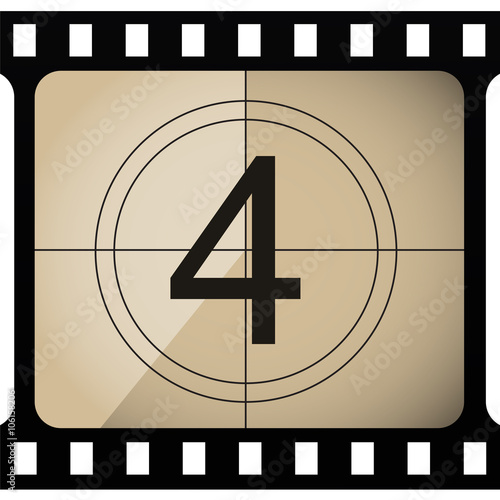 Numbers in retro, hollywood countdown style. Vector art.