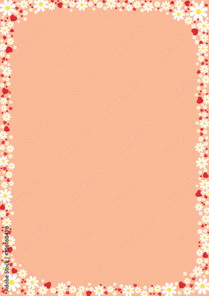Frame of hearts and the flowers. Vector illustration with clipping mask. Frame of hearts and the flowers. Vector illustration with clipping mask.