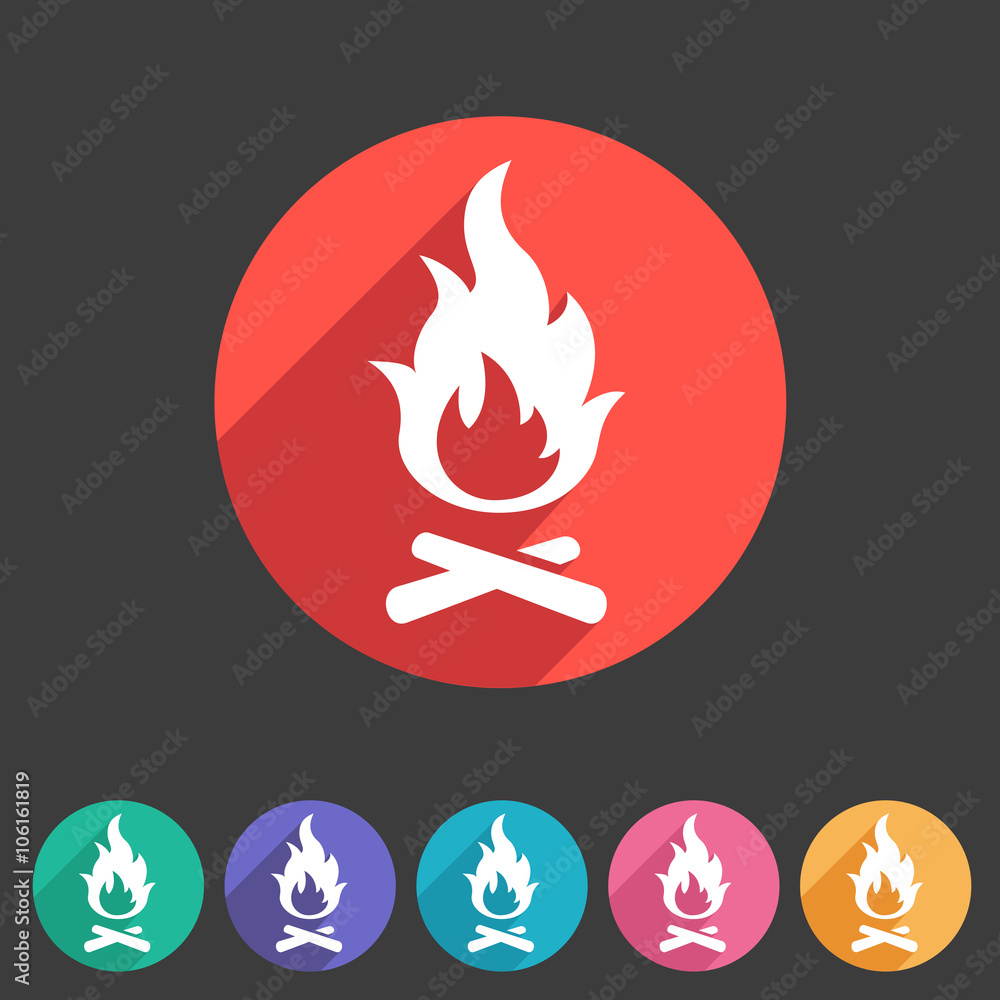Fire icon flat web sign symbol logo label Fire icon flat web sign symbol logo label