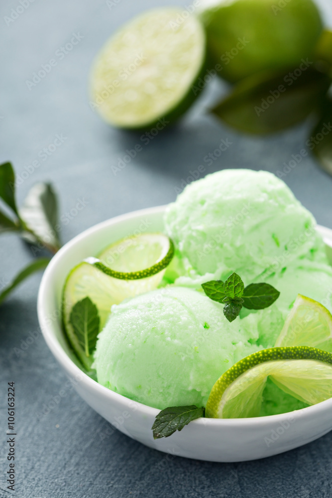 Green refreshing lime ice cream Green refreshing lime ice cream