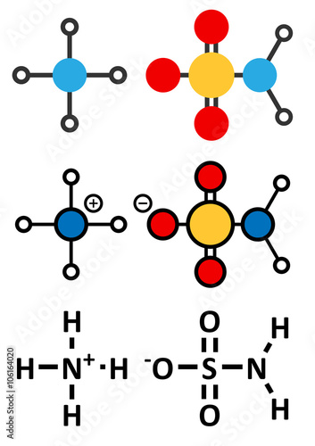 Ammonium sulfamate herbicide (weed killer) molecule.
