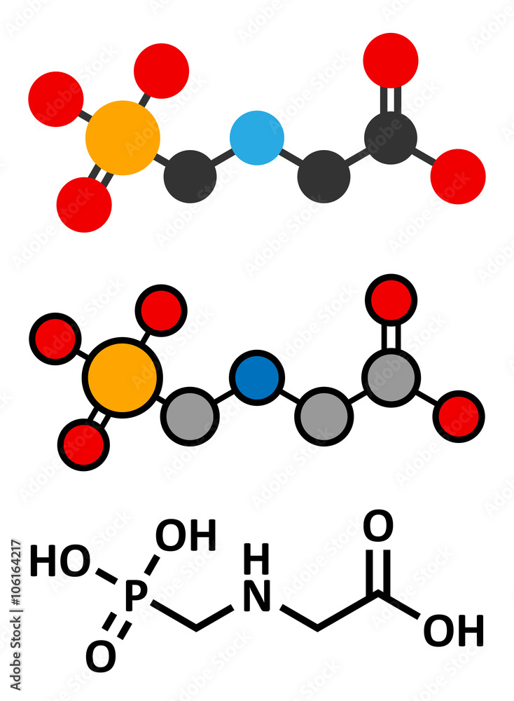 Glyphosate herbicide molecule. 