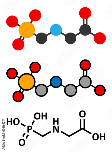 Glyphosate herbicide molecule. 