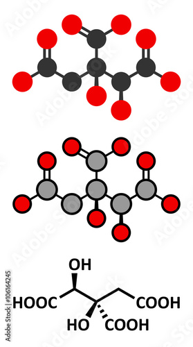 Hydroxycitric acid  (HCA, hydroxycitrate) molecule. 