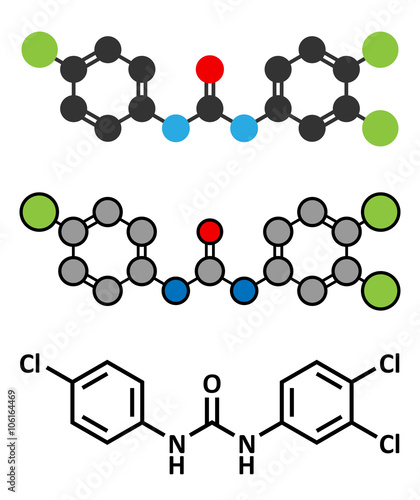 Triclocarban antibacterial agent molecule. 