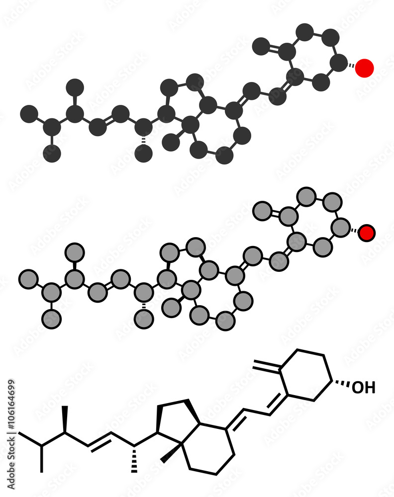 Ergocalciferol (vitamin D2) molecule. Adobe Stock