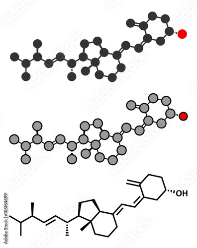 Ergocalciferol (vitamin D2) molecule.