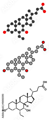 Obeticholic acid liver disease drug molecule. 