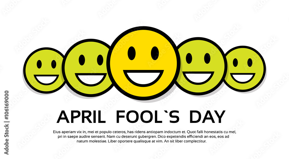 Smile Yellow Faces Fool Day April Holiday Greeting Smile Yellow Faces Fool Day April Holiday Greeting