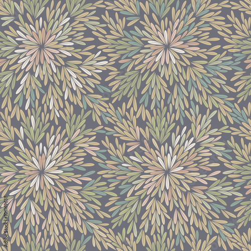 Abstract seamless pattern with colorful floral elements