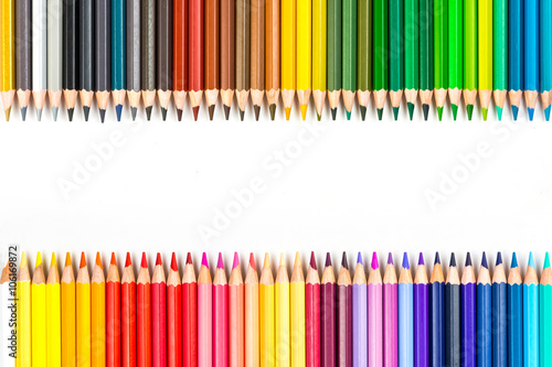 Colour pencils isolated on white background