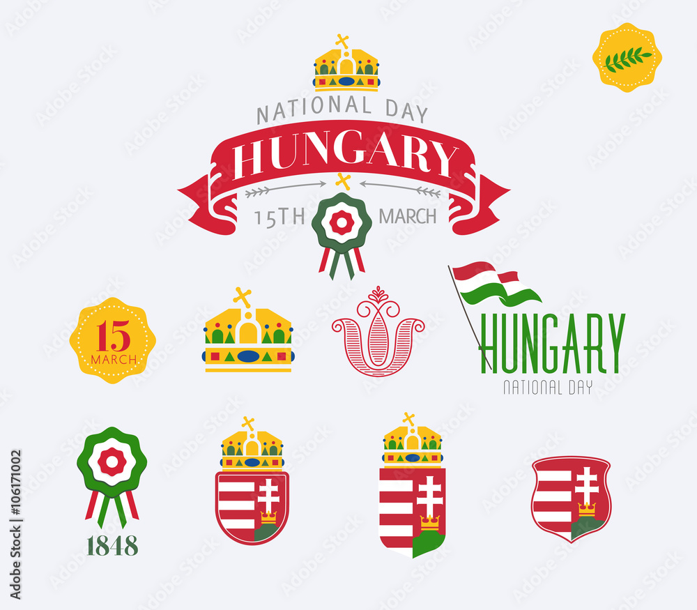 Hungary sign and symbols Hungary sign and symbols