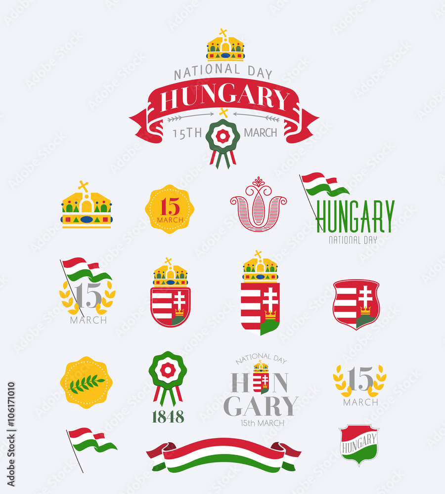 Hungary sign and symbols Hungary sign and symbols