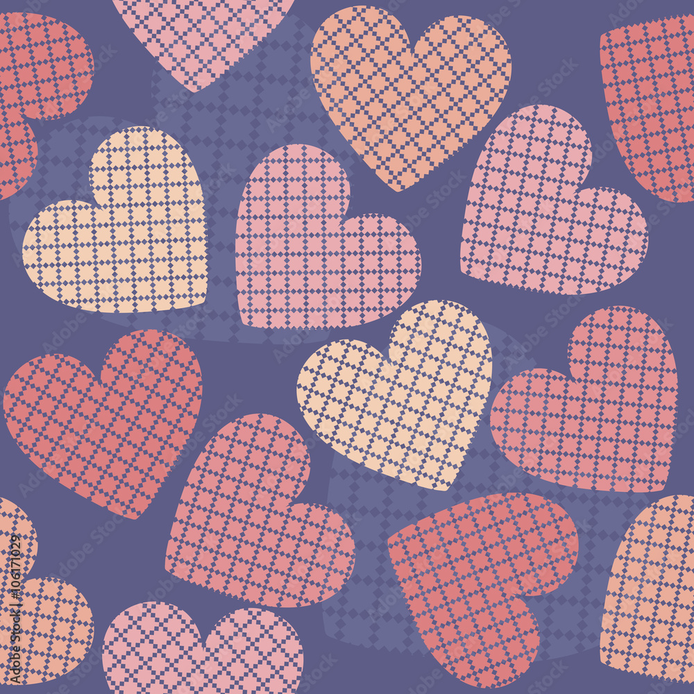 Pattern with cute hearts Pattern with cute hearts