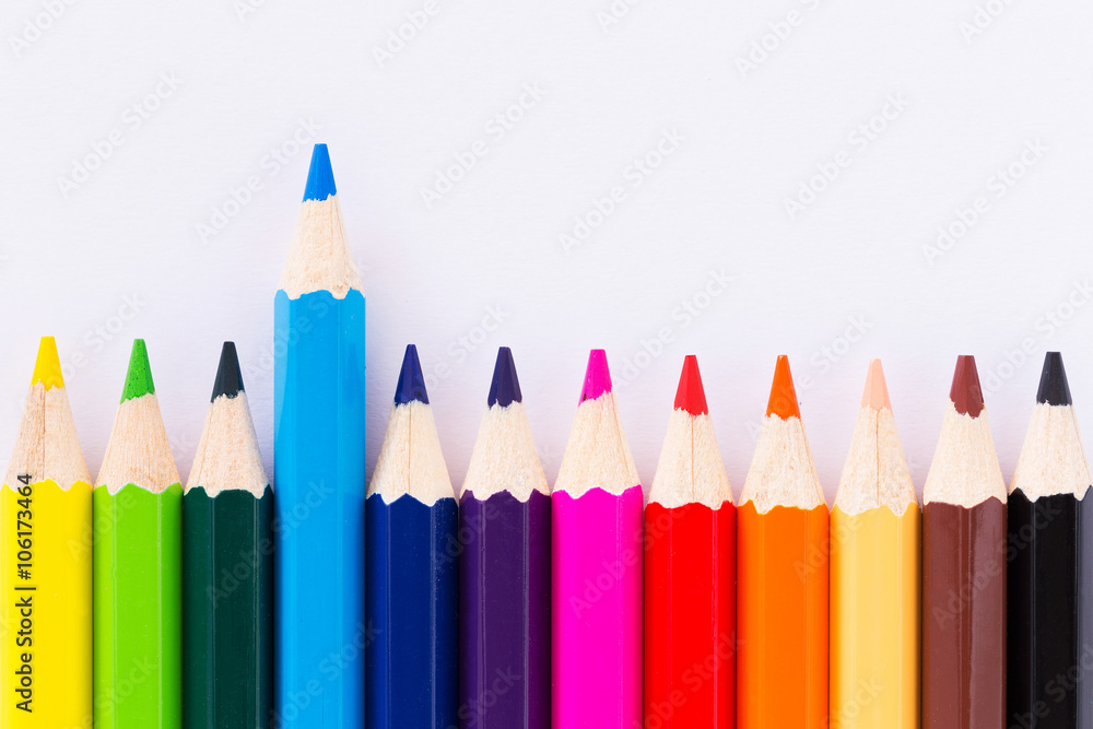 Colorful crayons arranged. Colorful crayons arranged.