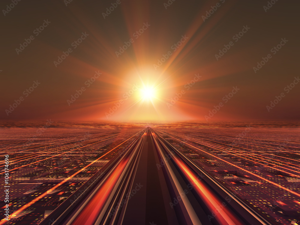 Fototapeta premium 未来のハイウエイ