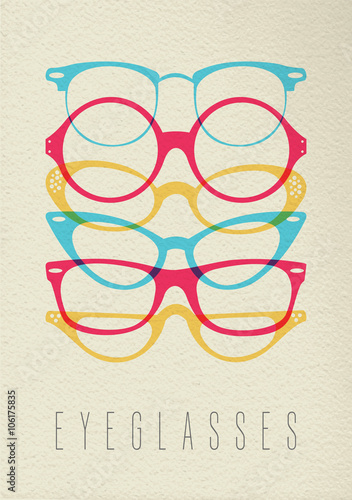 Fashion hipster glasses concept color design