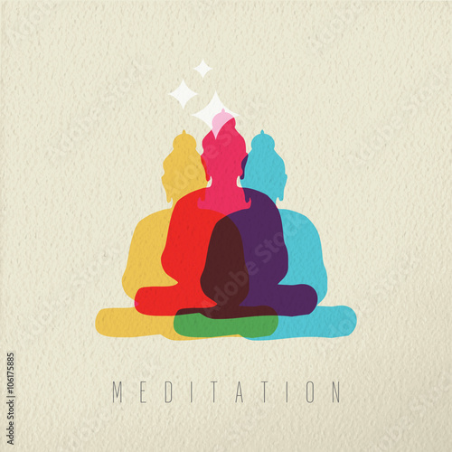 Meditation concept design of peace asian buddha