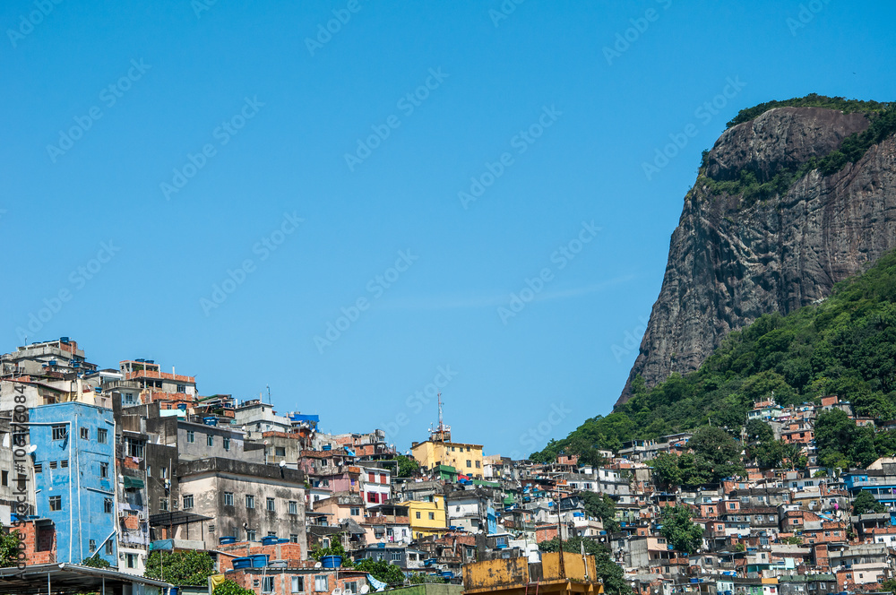 Rio de Janeiro, Brazil - December 14, 2015: Favela Rocinha, documentary editorial.