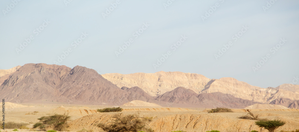 Beautiful red sandstone in the desert in Israel