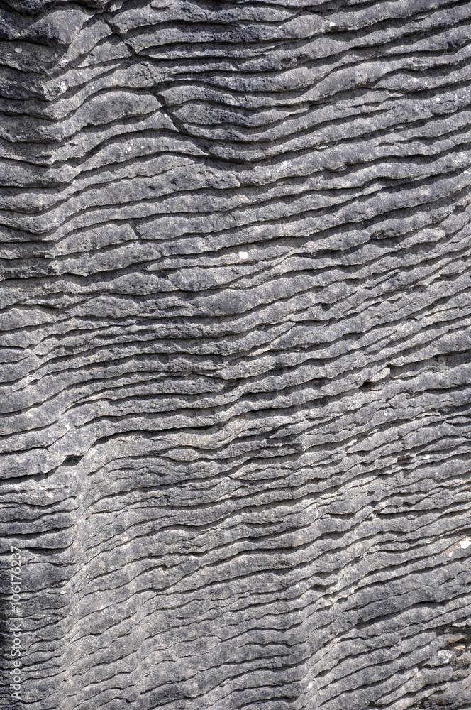 detail of layers of limestone in the Punakaiki formations of New Zealand detail of layers of limestone in the Punakaiki formations of New Zealand