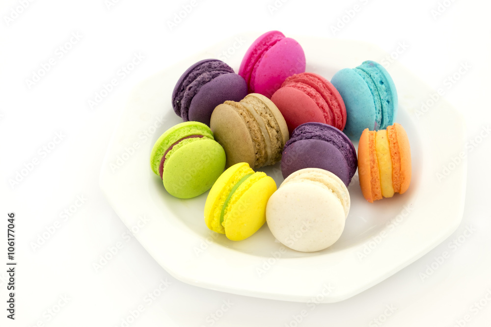 A french sweet delicacy, macaroons variety closeup. A french sweet delicacy, macaroons variety closeup.