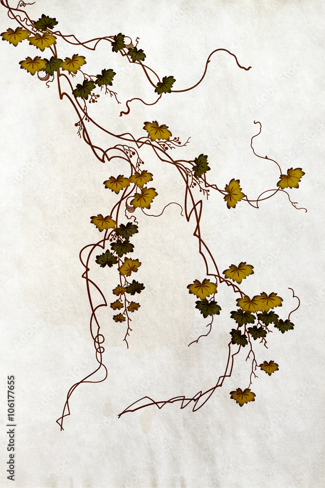 和風背景素材蔦 Stock イラスト Adobe Stock