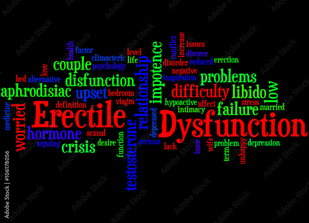 Erectile Dysfunction, word cloud concept 9