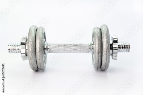 dumbbell on white background