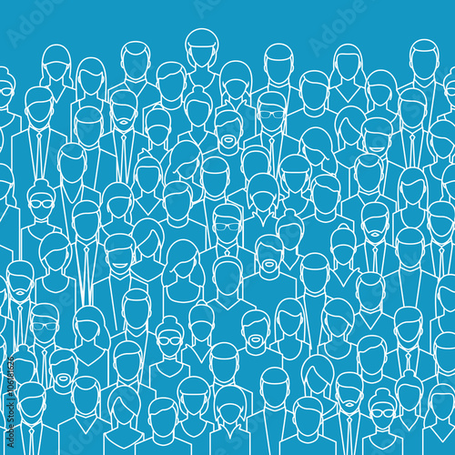 The crowd of abstract people.