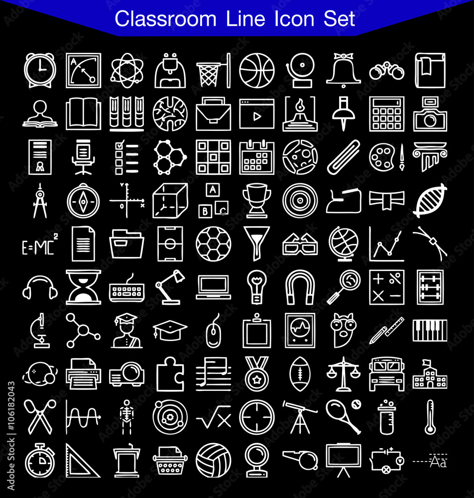 Classroom line icon set Classroom line icon set