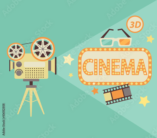 Cinema concept in retro style.