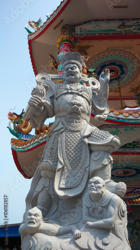 Stone statue in Chinese shrine in Thailand. © pulpitis17