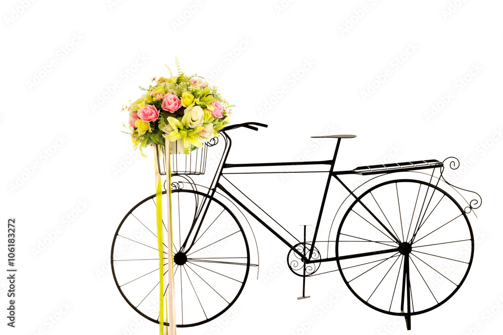 Bicycles wrought iron with flowers