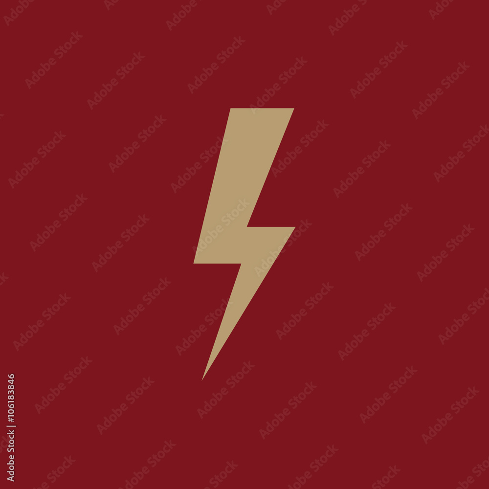 The lightning icon. Power symbol. Flat The lightning icon. Power symbol. Flat