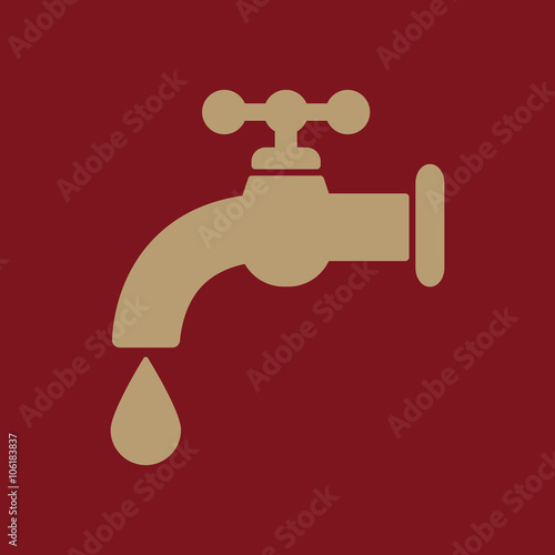 The tap water icon. Water symbol. Flat