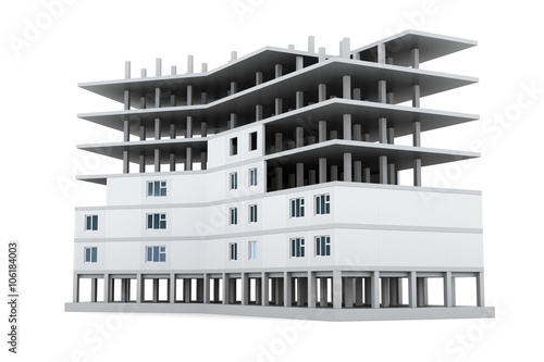 Fototapeta Naklejka Na Ścianę i Meble -  Image new buildings in isolation on a white background. 3d rendering. 