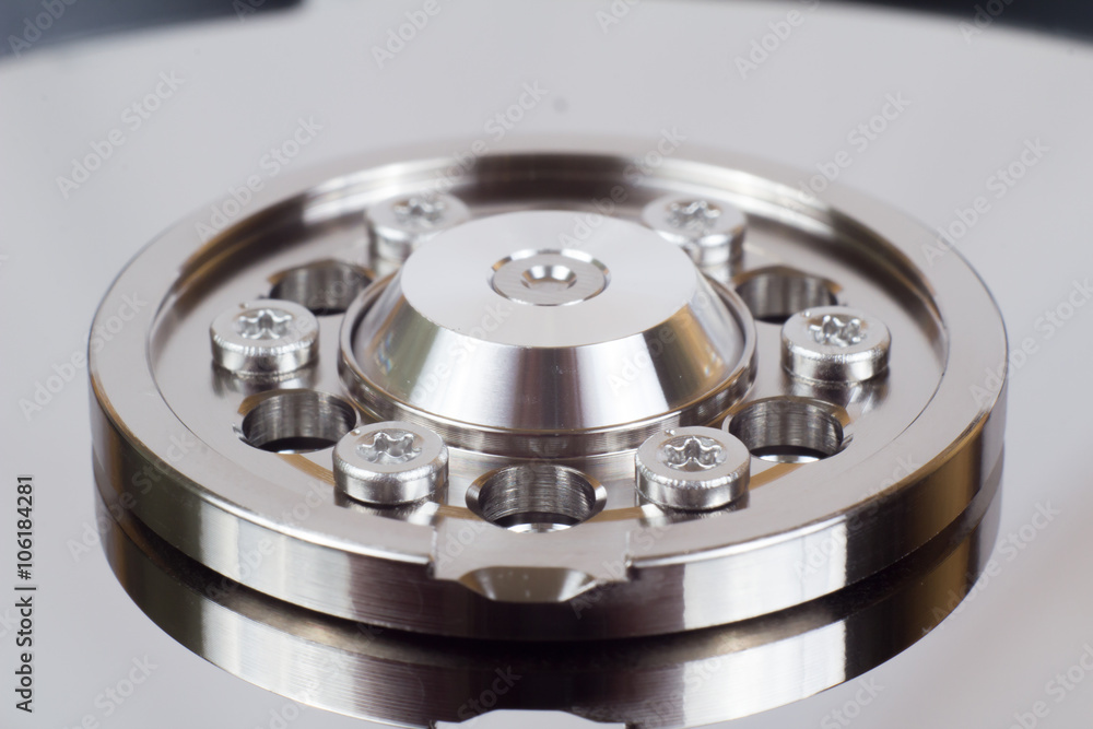 Close up view of a computer hard drive Close up view of a computer hard drive