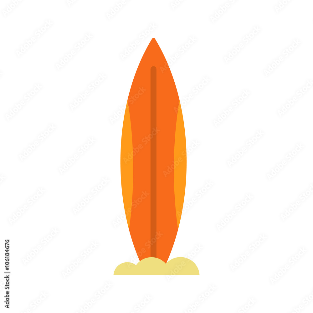 Surfboard icon flat Surfboard icon flat