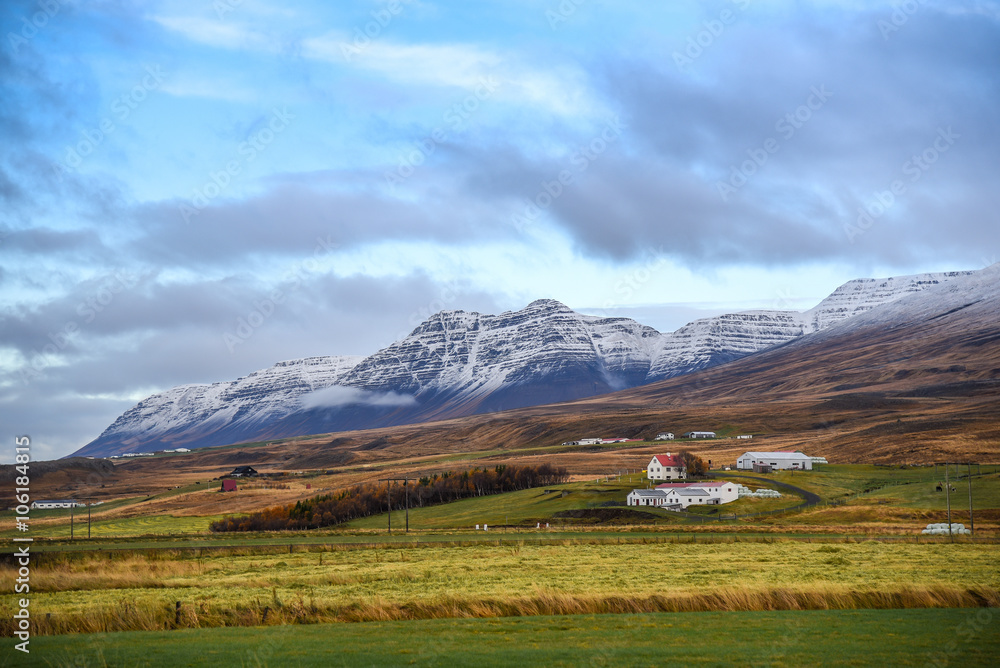 Beautiful landscape in early winter of Iceland
