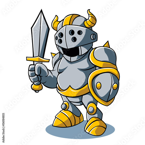Vector illustration of Cartoon knight 