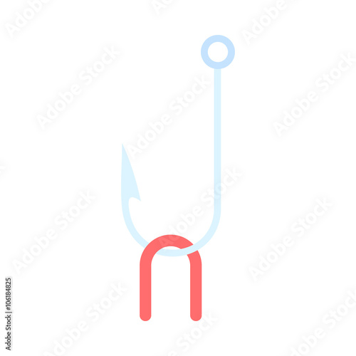 Fish hook with worm icon