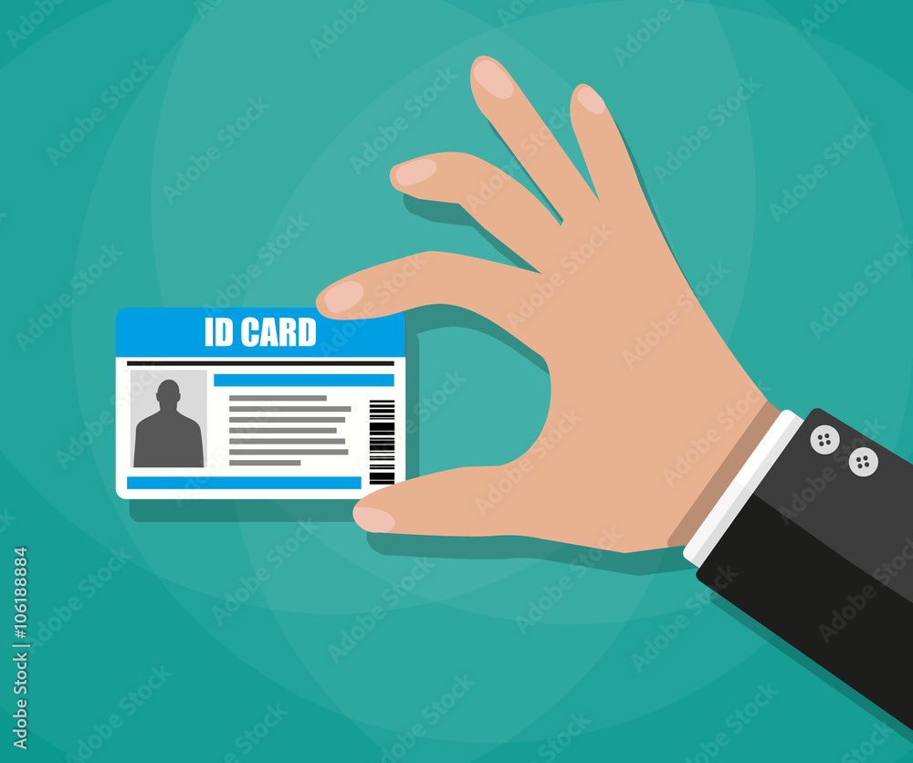 Businessman Hand holding Id card Businessman Hand holding Id card