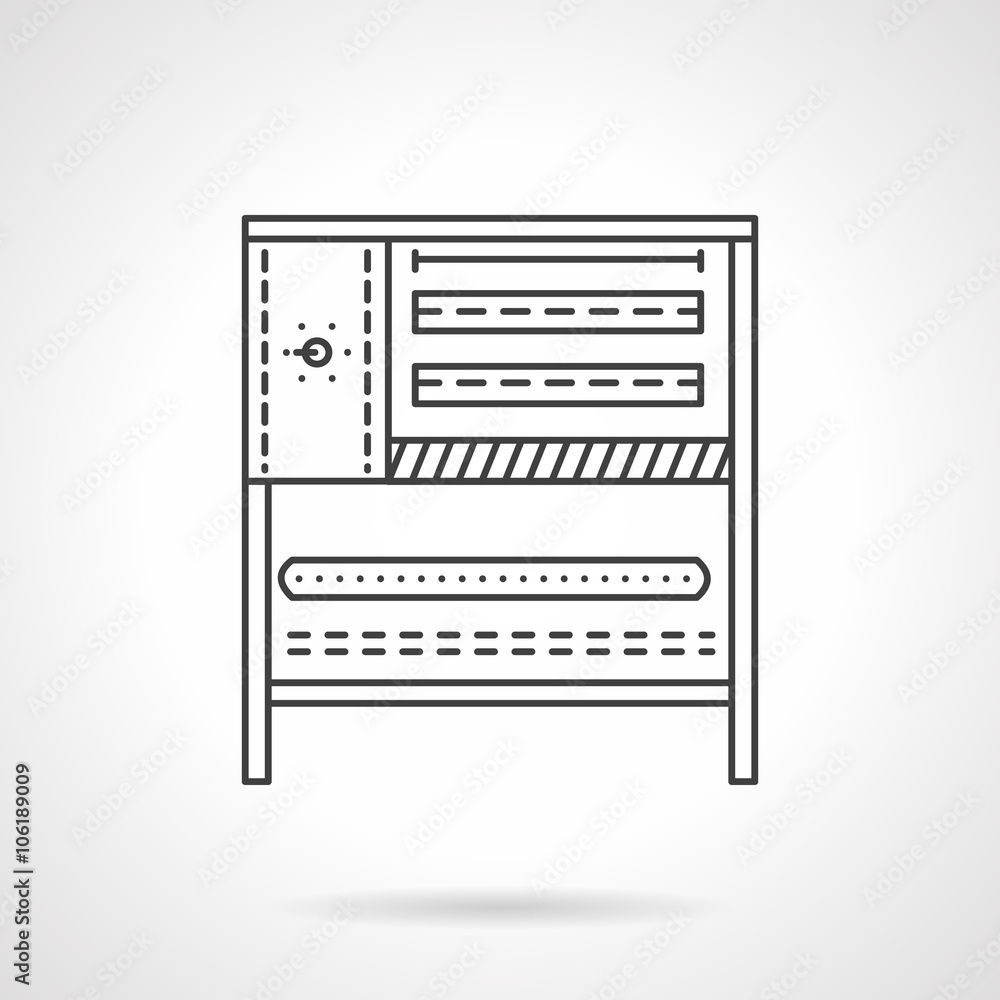 Bakery stove flat line vector icon Bakery stove flat line vector icon