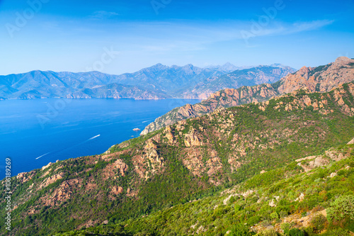 Coastal landscape of Corsica with rocks © evannovostro