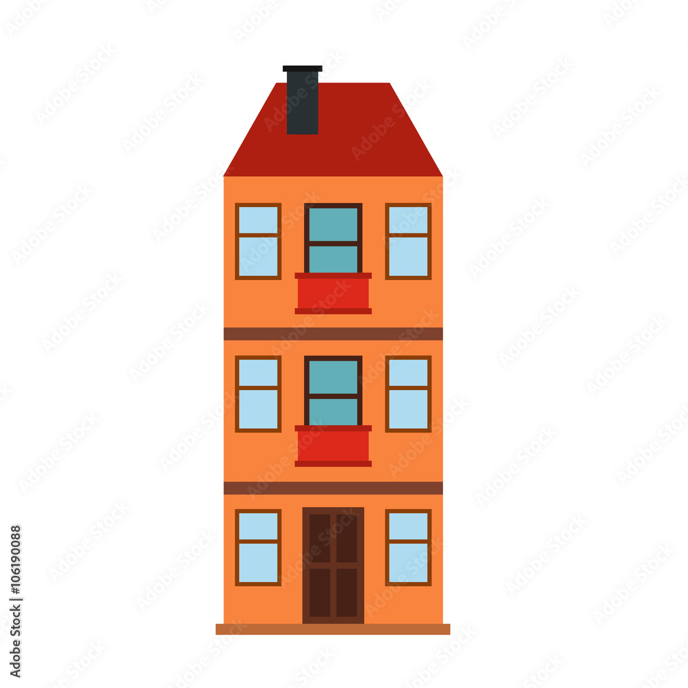 Three-storey house icon Three-storey house icon