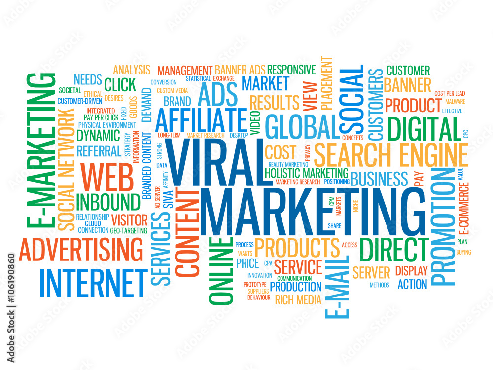 Fototapeta premium VIRAL MARKETING Vector Tag Cloud 