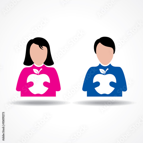 Male and Female thinking about their health stock vector