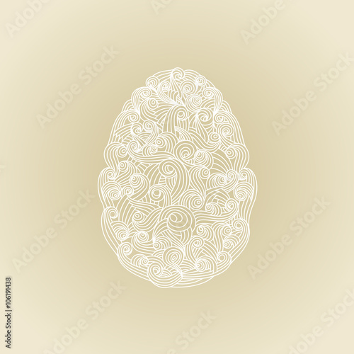 egg or oval shaped organic smoky motif illustration